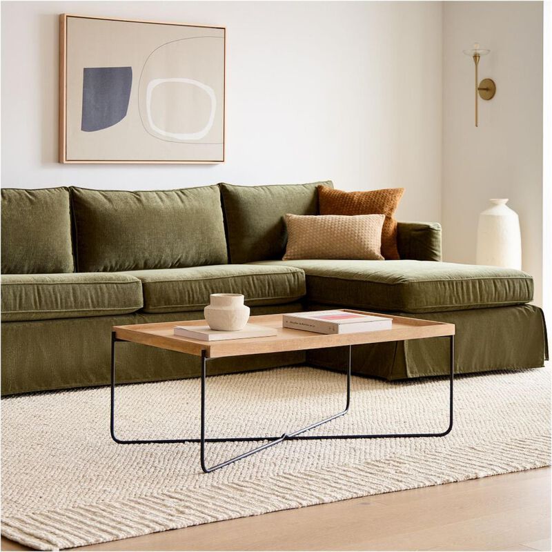West Elm Willow Rectangular Coffee Table Mango Wood/Metal image number 2